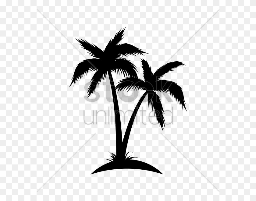 600x600 Silhouette Of Coconut Tree Vector Image - Coconut PNG