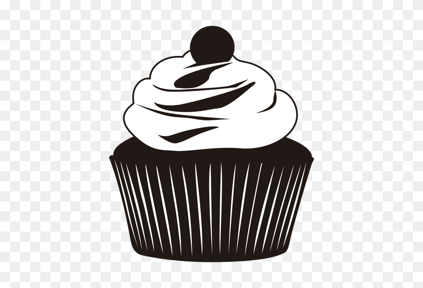 512x512 Silhouette Of Cupcake Illustration - Cupcake PNG