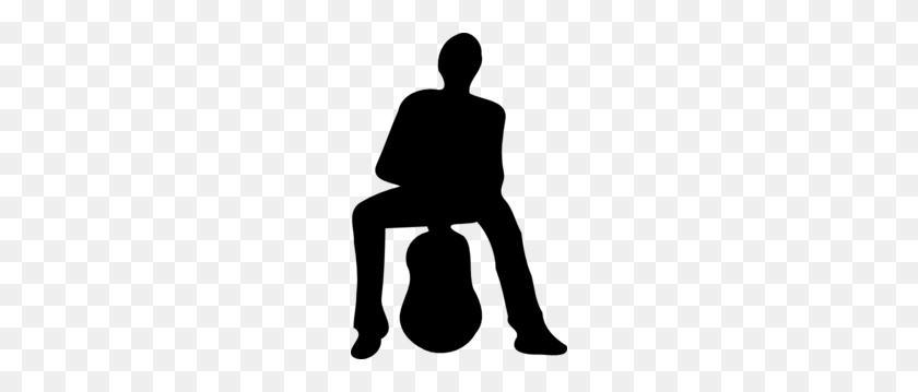 198x299 Silhouette Of Man And Guitar Png, Clip Art For Web - Guitar Black And White Clipart
