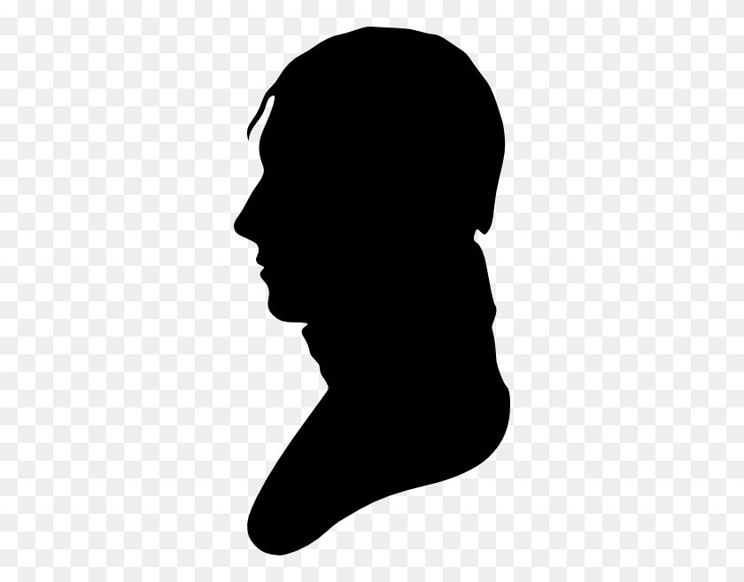 312x597 Silhouette Of Man Facing Left Clip Art - Face Silhouette PNG