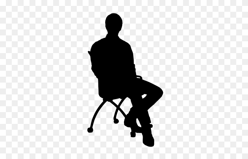 288x479 Silhouette Of Man On Chair - Person Sitting In Chair PNG