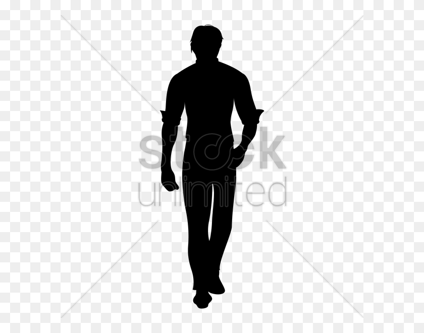 600x600 Silhouette Of Man Walking Vector Image - People Walking Silhouette PNG