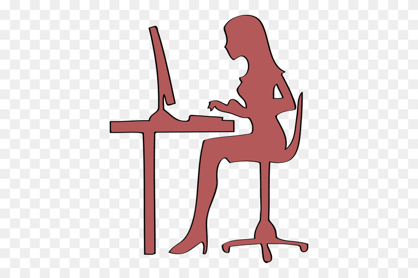 400x500 Silhouette Of Woman Sitting - Sitting In Chair Clipart
