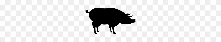 190x100 Silueta De Contorno De La Sombra De Cerdo Negro De Lado Lindo - Silueta De Cerdo Png