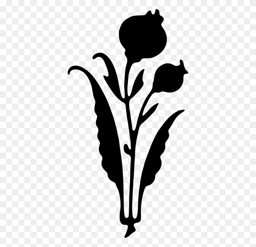 396x750 Силуэт Стебля Растения Черно-Белый Цветок Лист - Стебель Растения Клипарт