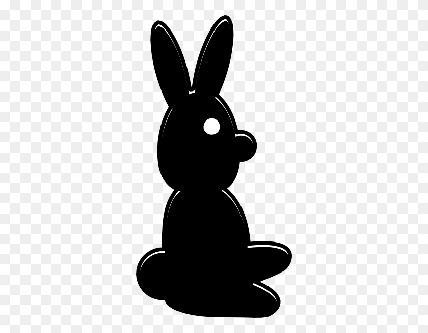 306x595 Silhouette Rabbit Clip Art - Rottweiler Clipart Black And White