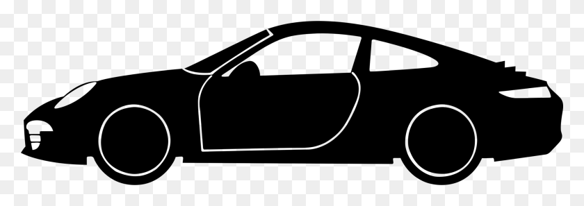 2468x750 Silhouette Racing Car Porsche Silhouette Racing Car Drawing Free - Race Car Black And White Clipart