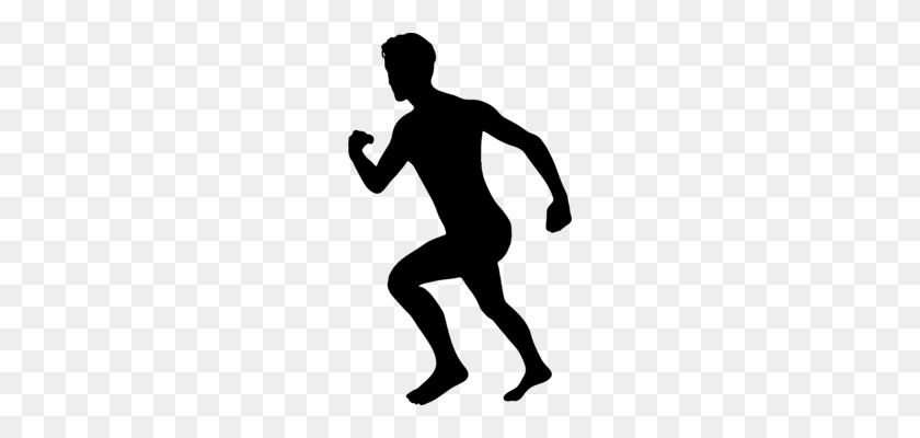 204x340 Silhouette Running Drawing Human Body Anatomy - Football Running Back Clipart