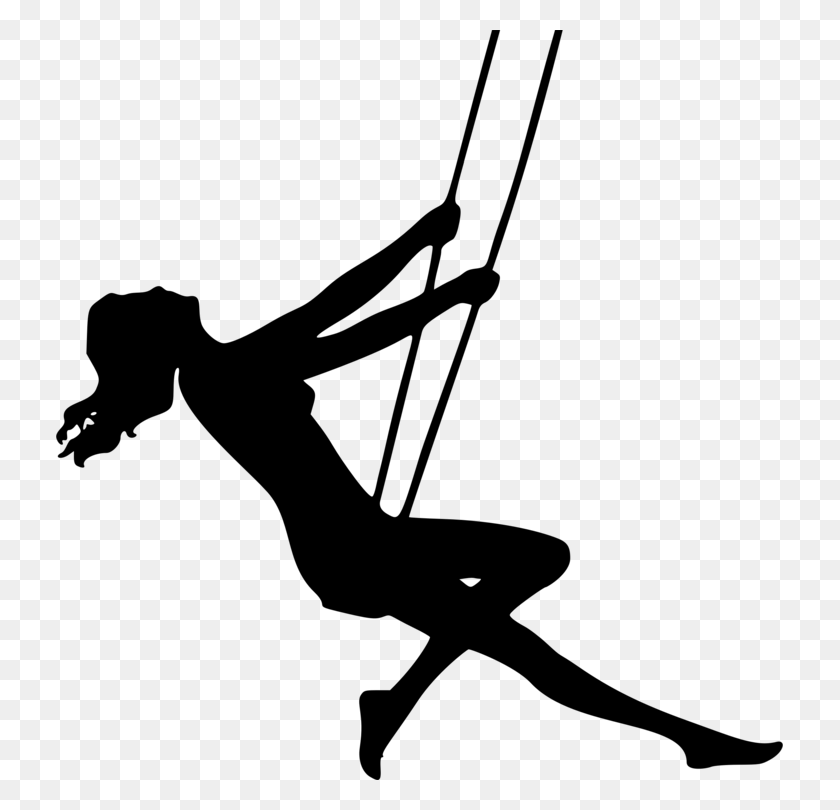 727x750 Silhouette Swing Girl Child Woman - Trampoline Clipart