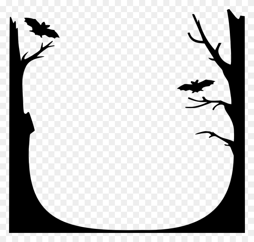 1060x1006 Silhouette Tree Border Clipart Clip Art Images - Christmas Page Border Clip Art