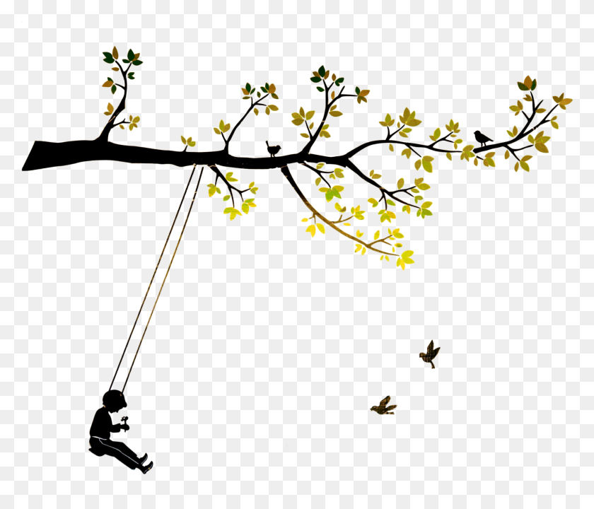 1796x1520 Silhouette Tree Swing Child - Tree Swing Clipart