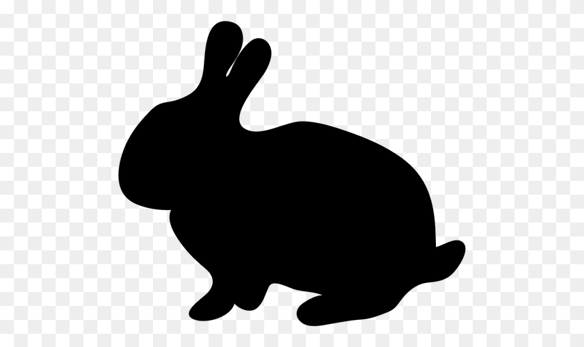 500x439 Silhouette Vector Drawing Of Bunny - Bunny Clipart Silhouette