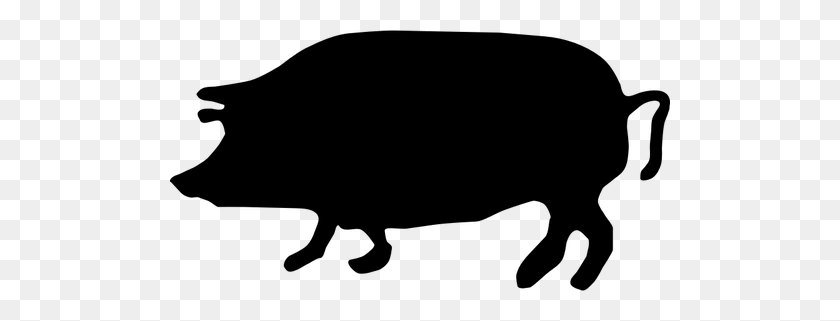 500x261 Silhouette Vector Graphics Of Wild Pig - Wild Boar Clipart