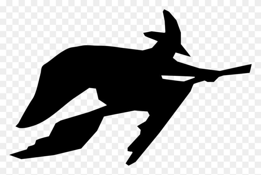 1161x750 Silhouette Witchcraft Magician Cartoon Dog - Witch Black And White Clipart