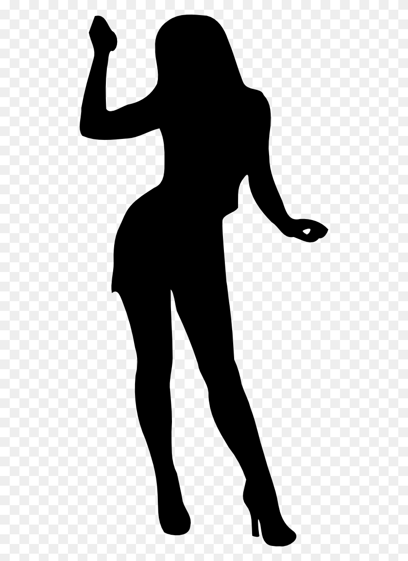 512x1095 Silhouette Woman Clip Art - Cowgirl Clipart Black And White