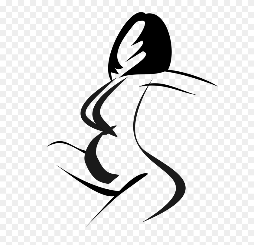 759x750 Silhouette Woman Female Black And White Drawing - Pregnant Clipart Free