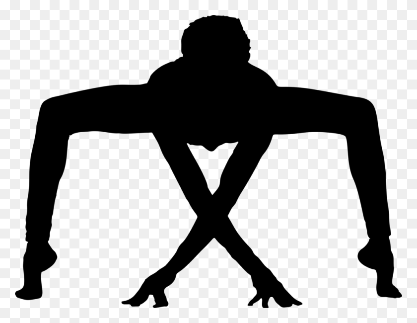 990x750 Silhouette Yoga Male Physical Fitness - Yoga Ball Clipart