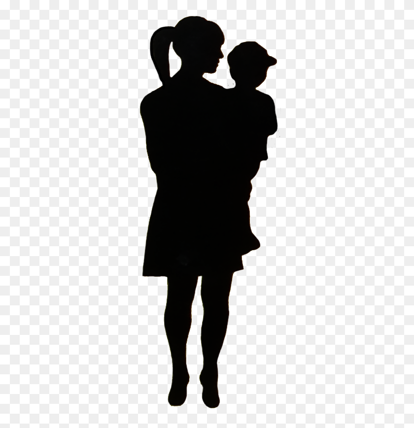 318x809 Silhouettes Of People - Children Silhouette PNG