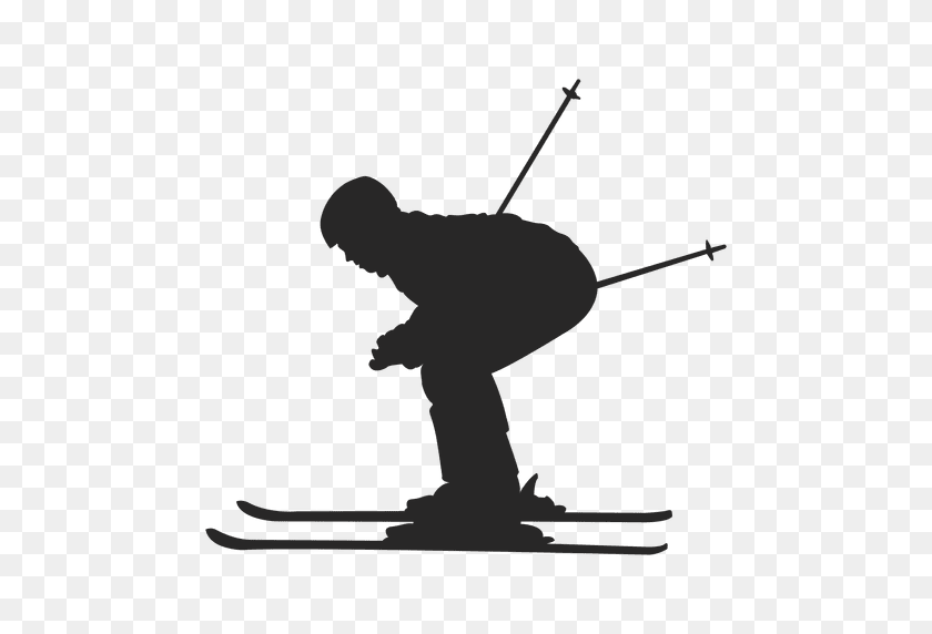 512x512 Silhueta Esqui - Esquiar Clipart