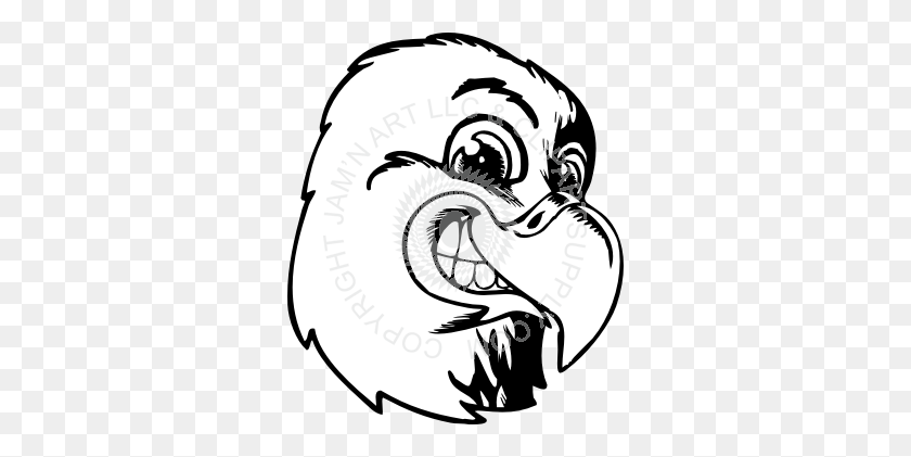 310x361 Silly Eagle Head Smiling - Eel Clipart Black And White