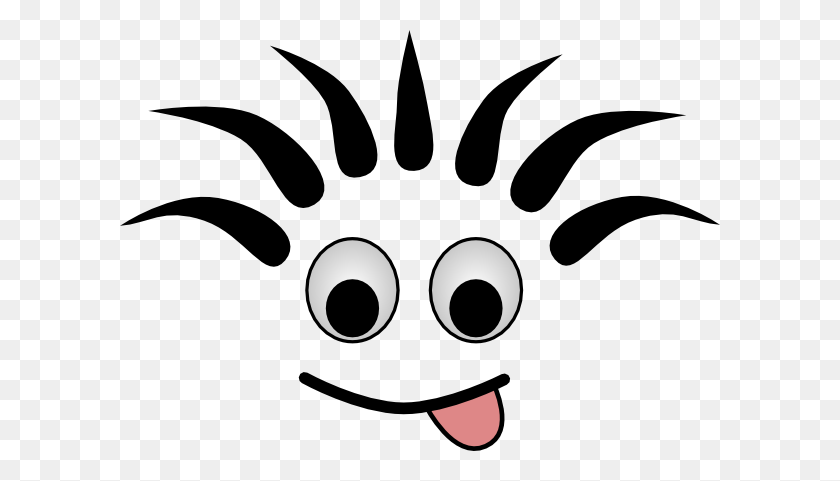 600x421 Silly Face Clip Art - Laughing Clipart Black And White