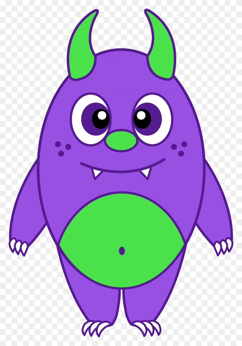 4611x6729 Silly Little Purple Monster - Silly Clipart
