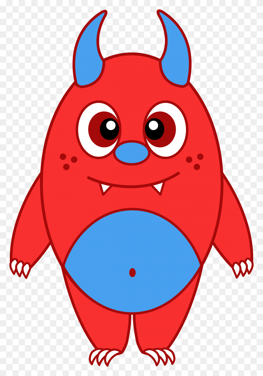 4611x6729 Silly Little Red Monster - Creature Clipart