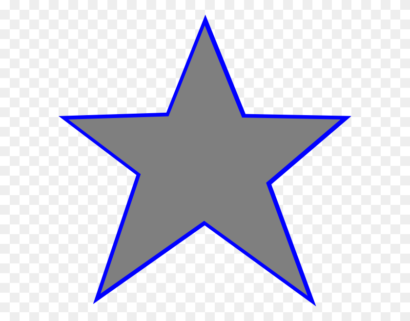600x598 Silver Blue Star Clip Art - Blue Star Clipart