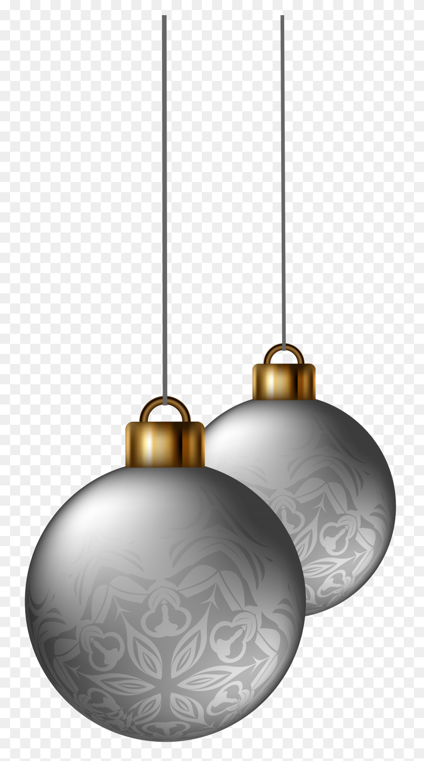 3315x6143 Silver Christmas Balls Png Clipart - Light Fixture PNG