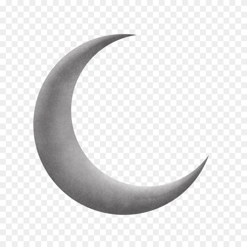 1500x1500 Silver Grey Moon Crescent Transparent Png - Moon Transparent PNG
