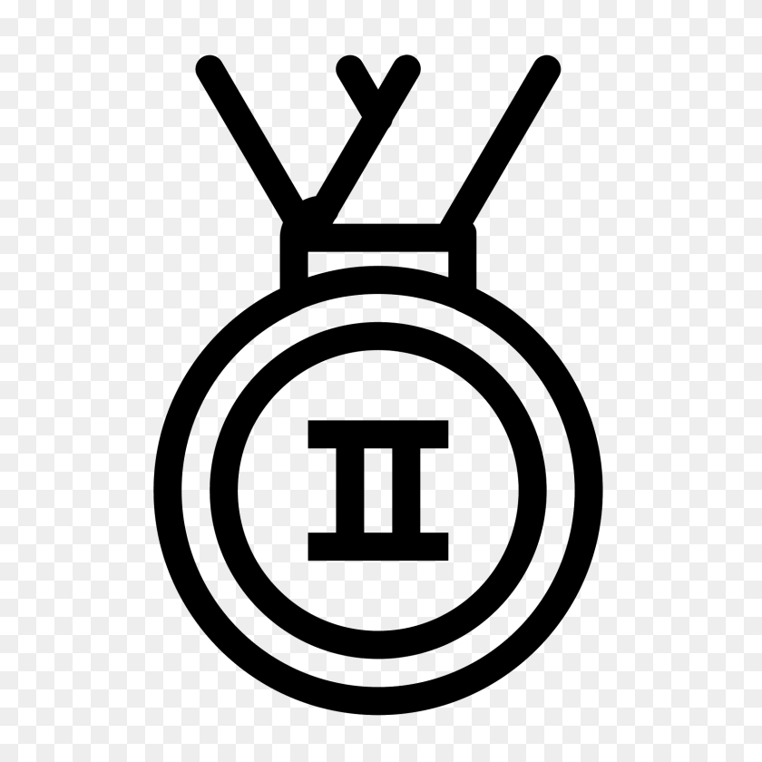 1600x1600 Silver Medal Icon - Silver PNG