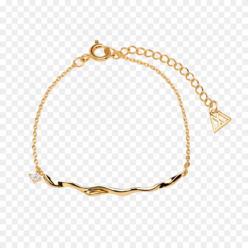 1200x1200 Silver Or Yellow Gold Plated Bracelet Haru - Gold Plate PNG