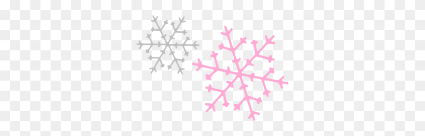 300x210 Silver Pink Snowflake Clip Art - Silver Border PNG