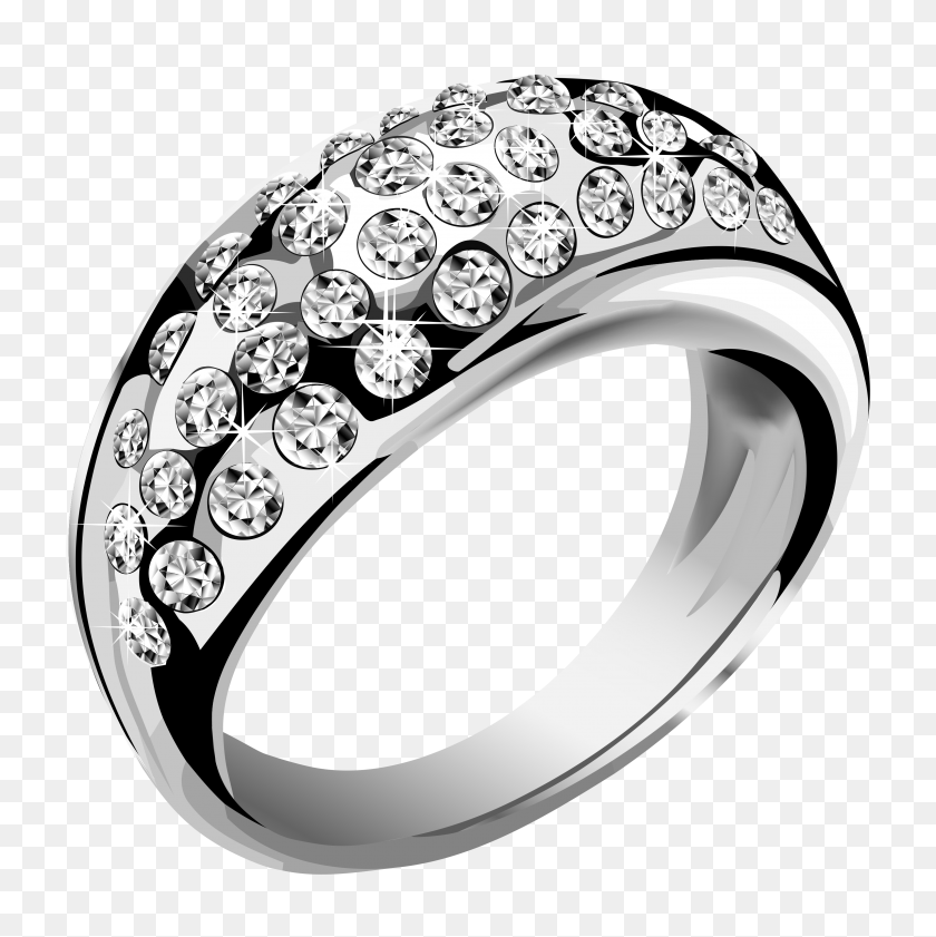 3068x3074 Серебряное Кольцо С Белыми Бриллиантами Png Галерея - Кольцо Png