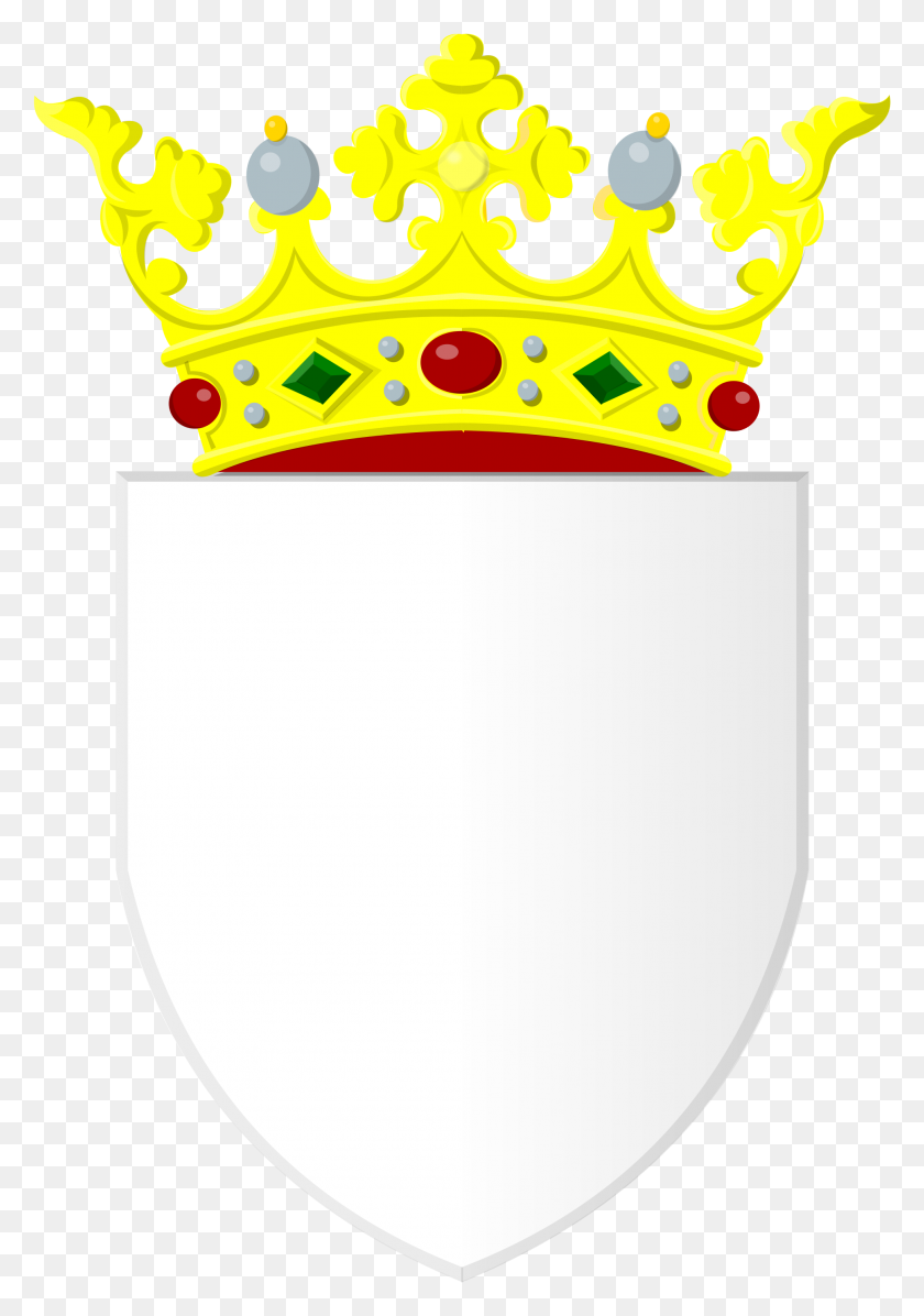 1940x2826 Silver Shield With Golden Crown - Silver Crown PNG