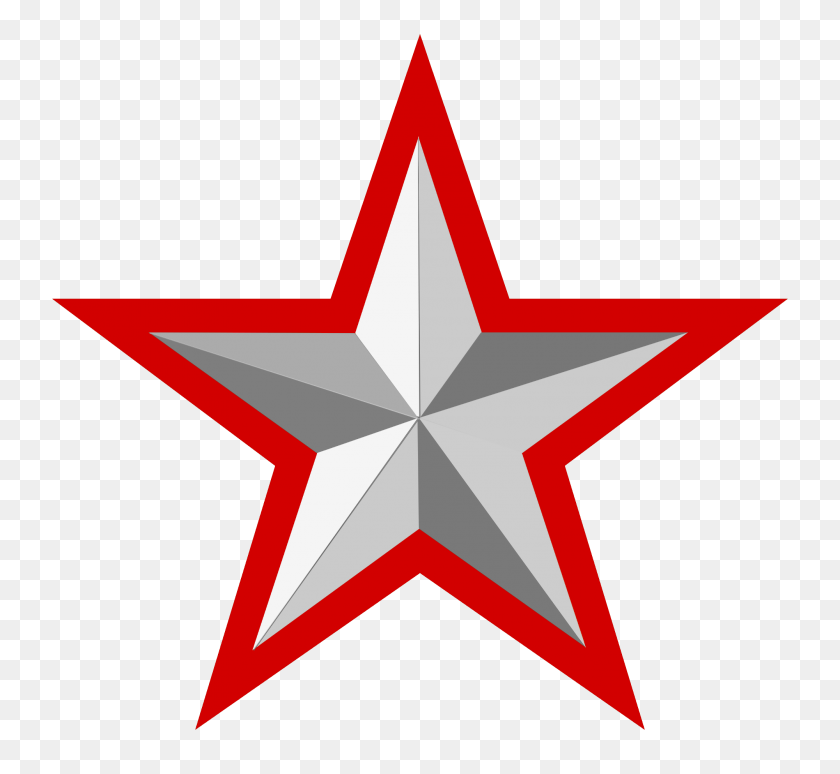 2000x1833 Silver Star With Red Border Wikimedia Commons - Silver Circle PNG