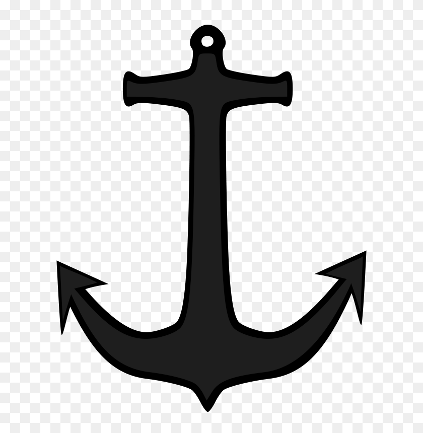 646x800 Simple Anchor - Nautical Clipart Black And White