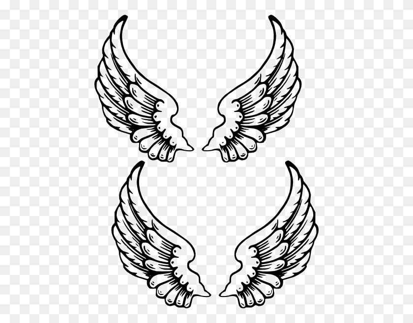 456x598 Simple Angel Wings Tattoo Designs - Simple Bird Clipart