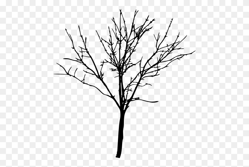 480x504 Simple Bare Tree Silhouette Png - Simple PNG