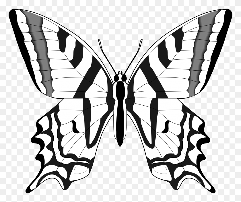 1969x1626 Simple Black And White Butterfly Clipart - Simple Butterfly Clipart