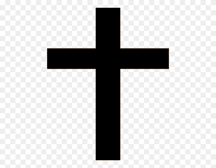 474x593 Простой Черный Крест - Крест Клипарт Черно Белый Png