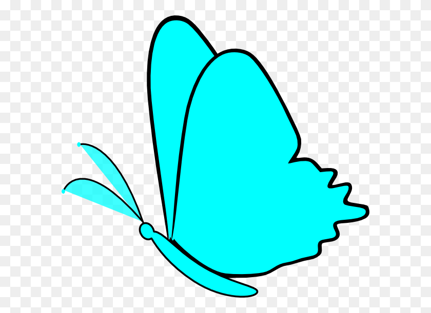 600x551 Simple Blue Butterfly Clip Art - Simple Fish Clipart