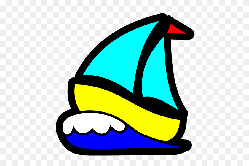 500x500 Simple Boat Vector Image - Barge Clipart