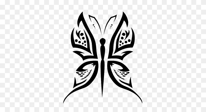400x400 Simple Butterfly Tattoo Transparent Png - Neck Tattoo PNG
