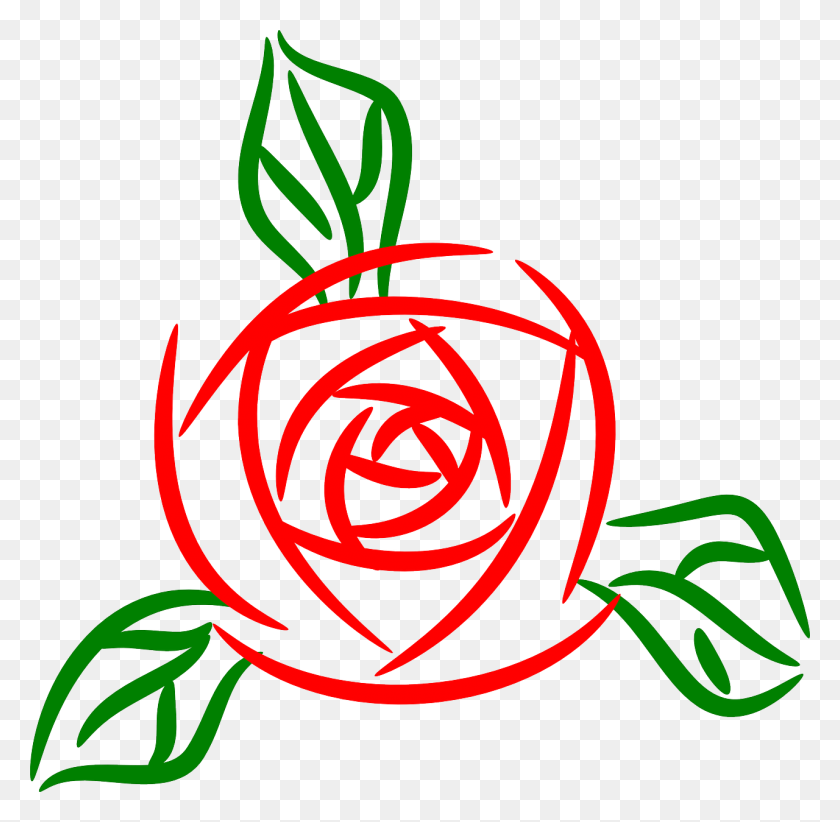 1280x1251 Simple Clipart Rose - Simple Clipart