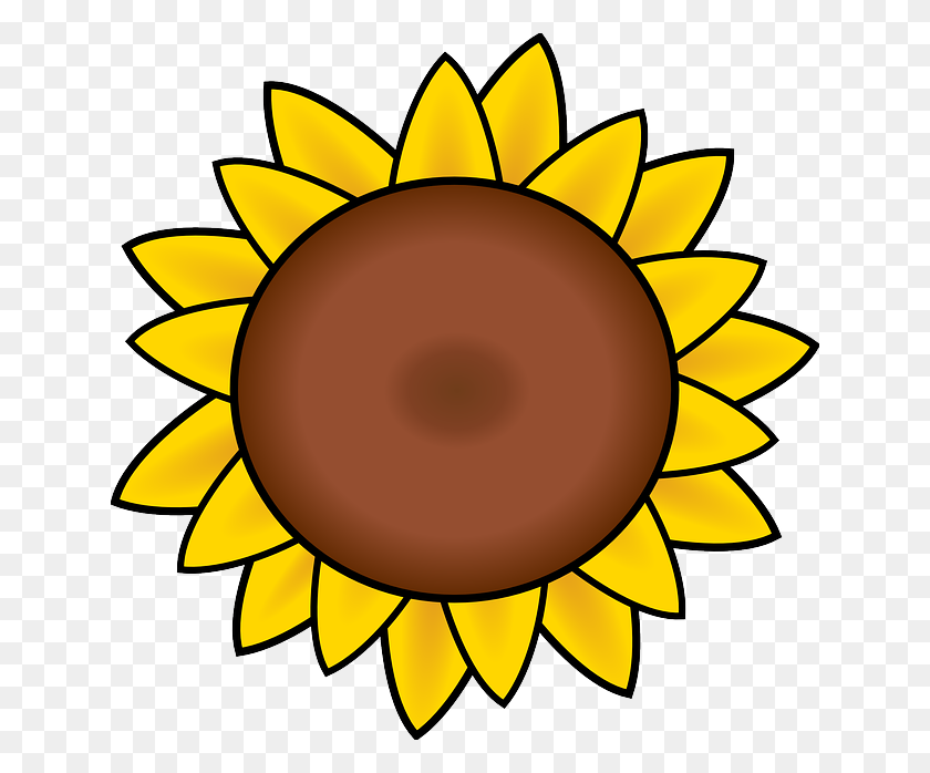 640x638 Simple Clipart Sunflower - Sunflower Clip Art Free