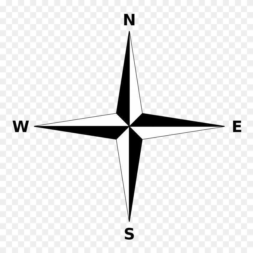 2000x2000 Simple Compass Rose - Compass PNG