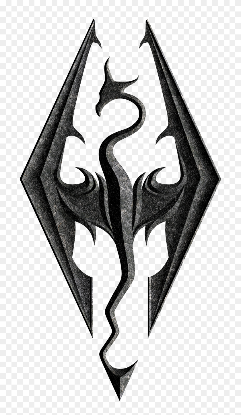 1080x1920 Логотип Простой Дракон - Скайрим Клипарт