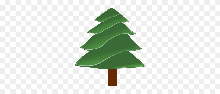 267x298 Simple Evergreen, With Highlights Clip Art - Simple Tree Clipart