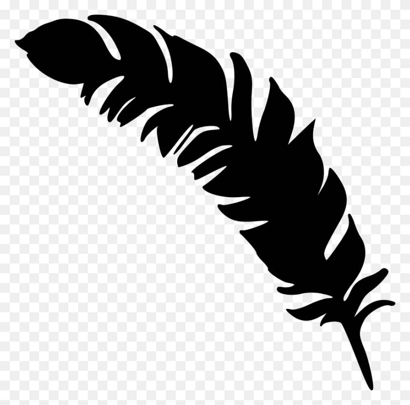 850x840 Simple Feather Silhouette Png - Free Feather Clip Art